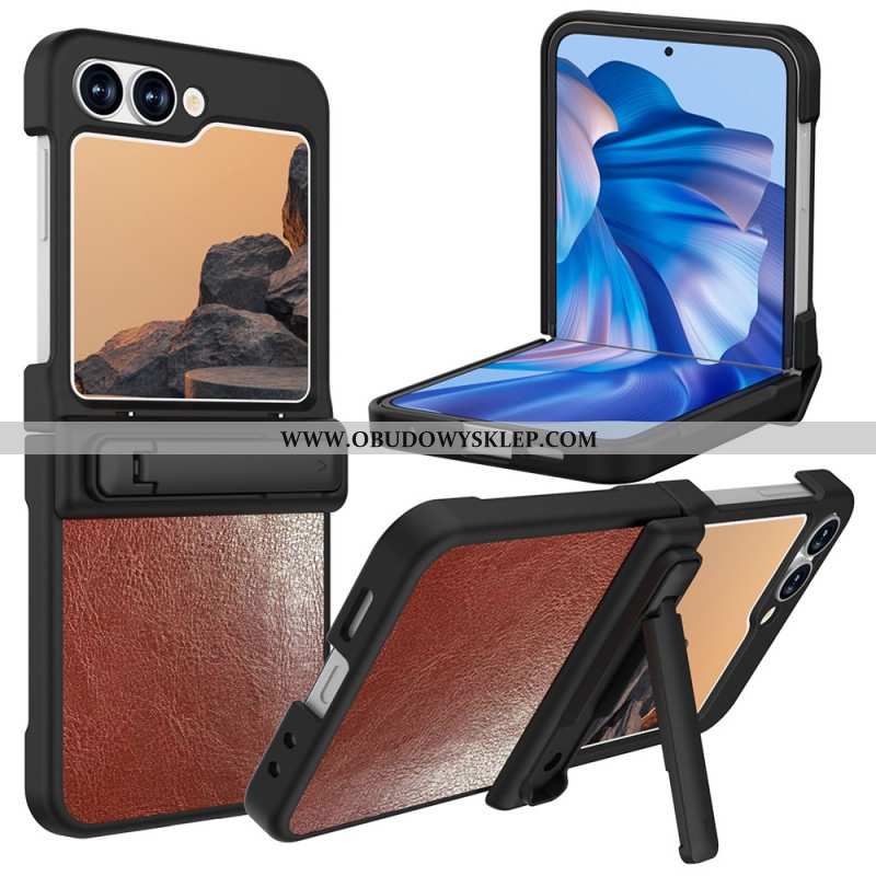 Etui Samsung Galaxy Z Flip 7 Fe Efekt Skóry Z Podstawką