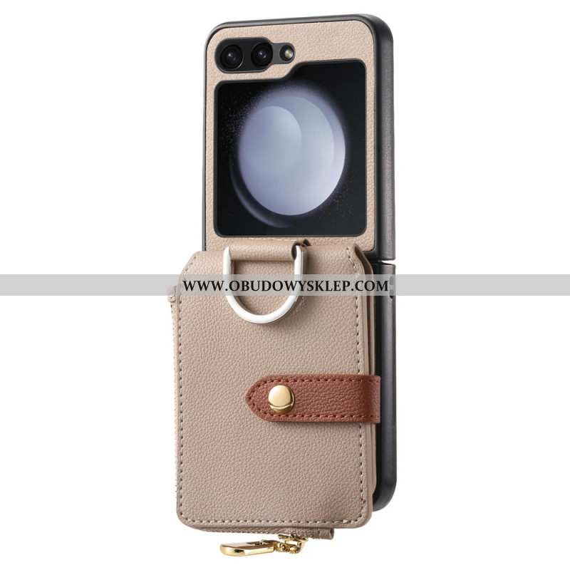 Etui Samsung Galaxy Z Flip 7 Fe Kieszeń Na Zamek Błyskawiczny I Uchwyt Na Pierścionek