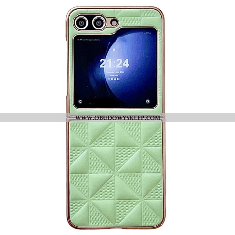 Etui Samsung Galaxy Z Flip 7 Fe Pikowane Krawędzie Z Efektem Metalu Etui Ochronne