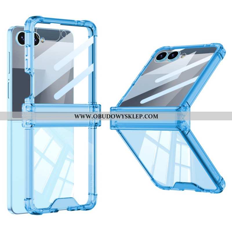 Etui Samsung Galaxy Z Flip 7 Kolorowa Półprzezroczysta Osłona Z Poduszką Powietrzną Etui Ochronne
