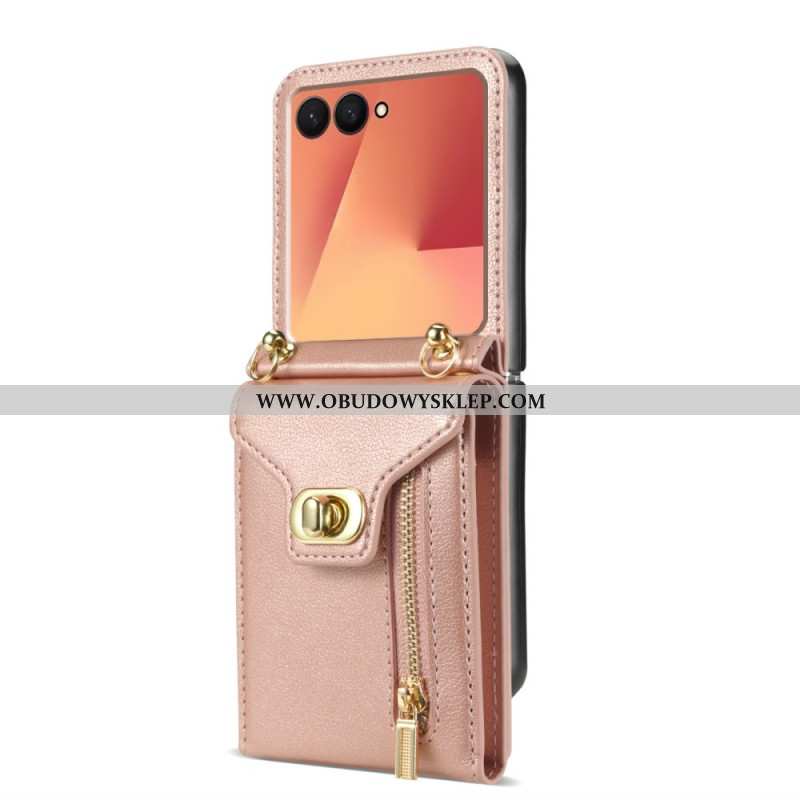 Etui Samsung Galaxy Z Flip 7 Portfel Zapinany Na Zamek I Pasek Na Ramię Etui Ochronne