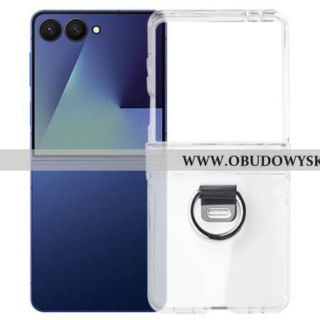 Etui Samsung Galaxy Z Flip 7 Przezroczysty Z Uchwytem Na Pierścionek Etui Ochronne