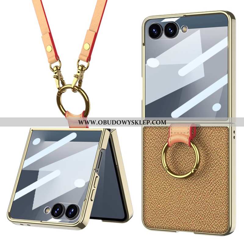 Etui Samsung Galaxy Z Flip 7 Uchwyt Na Pierścionek I Odpinany Pasek Na Ramię