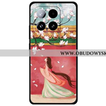 Etui Xiaomi 15 Kobieta I Kwiaty Brzoskwini Etui Ochronne