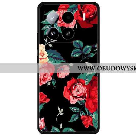Etui Xiaomi 15 Pro CZerwone Kwiaty Etui Ochronne