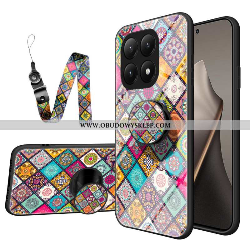 Etui Xiaomi 15t Uchwyt I Pasek Z Patchworkowym Wzorem