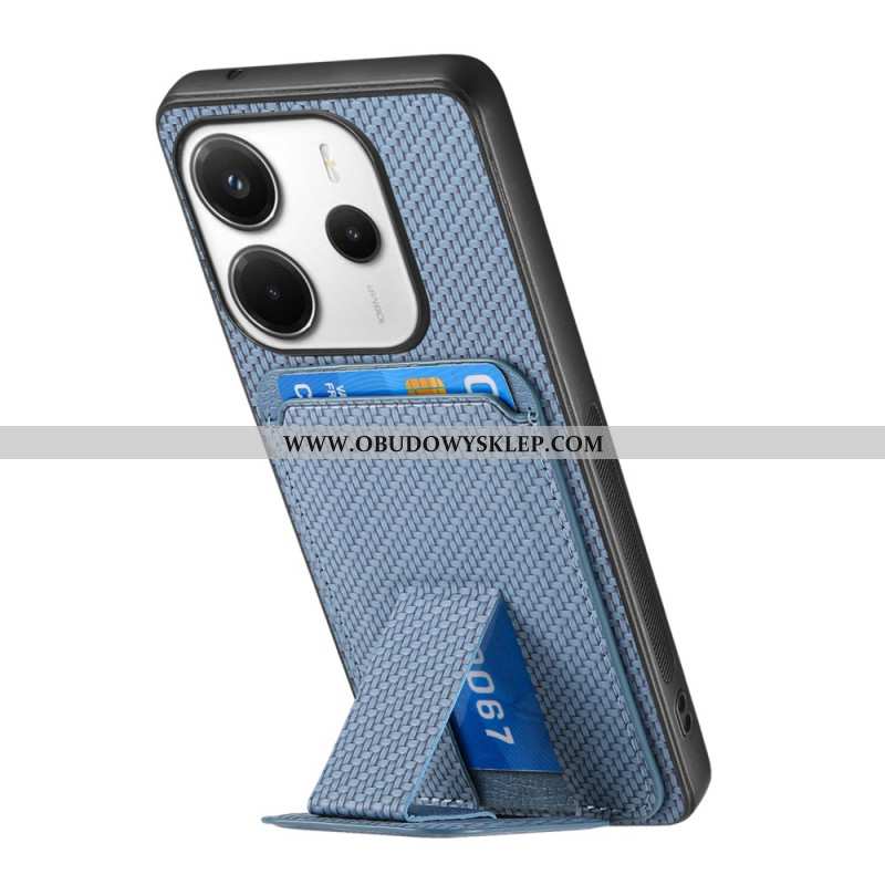 Etui Xiaomi Redmi Note 14 5g Etui Na Karty Z Teksturą Włókna Węglowego