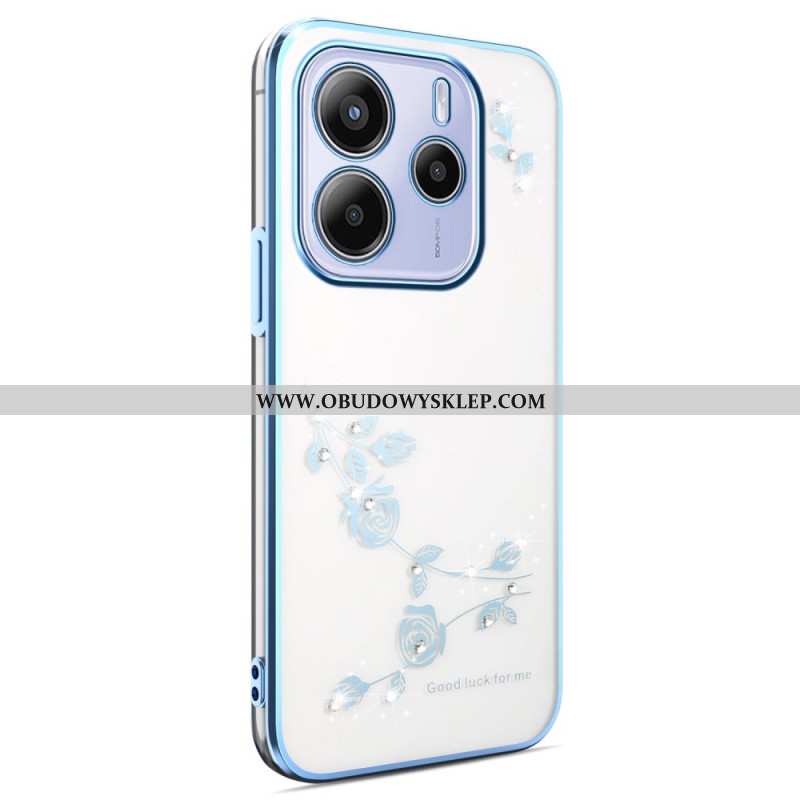 Etui Xiaomi Redmi Note 14 5g Kwiaty I Kryształki Kadem Etui Ochronne