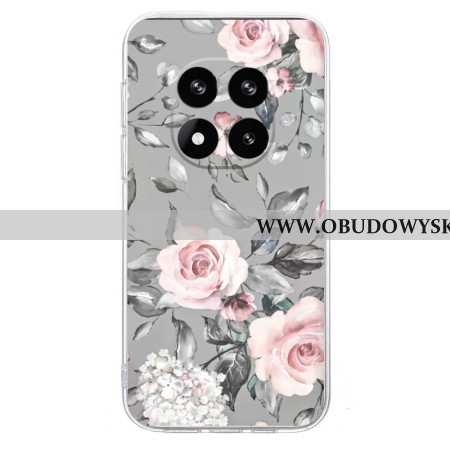 Etui Xiaomi Redmi Note 14 Pro 5g Wzór Kwiatowy Na Szarym Tle Etui Ochronne