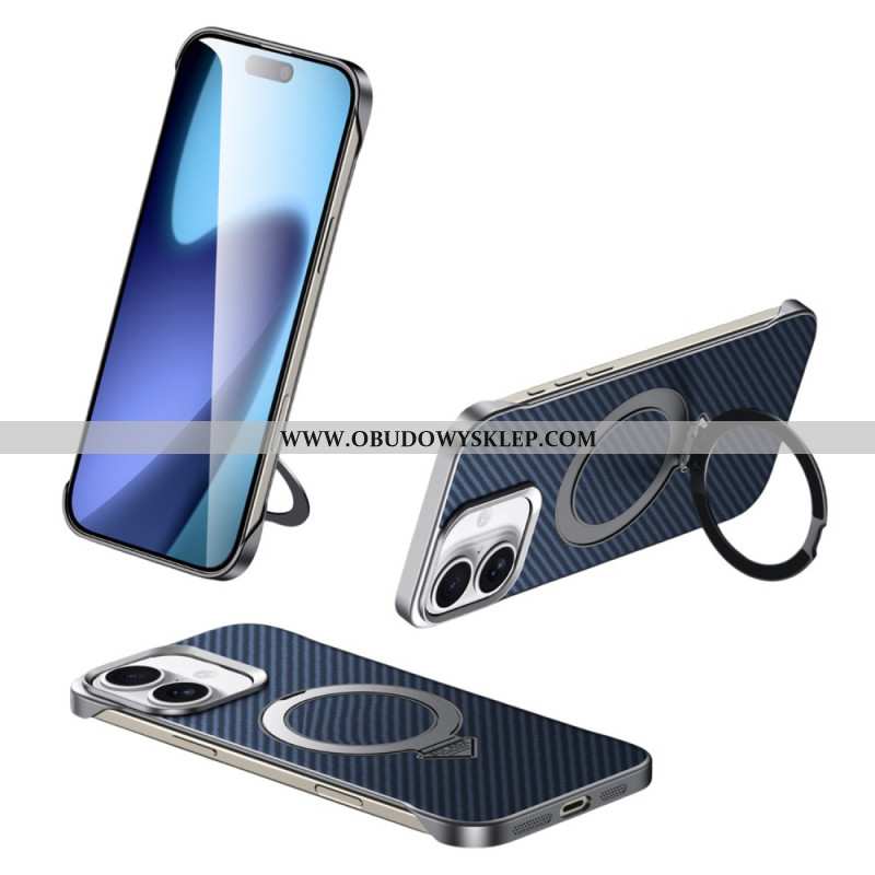 Etui iPhone 17 Kompatybilny Z Magsafe Efekt Skóry Ze Stojakiem