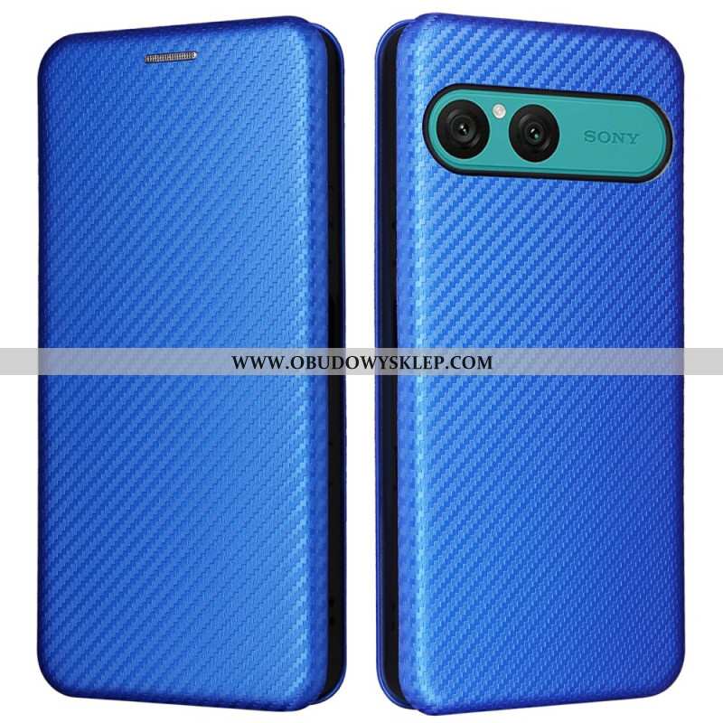 Flip Kotelot Do Sony Xperia 10 Vii Włókno Węglowe