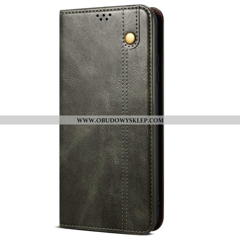 Flip Kotelot Realme 14 5g Woskowany Imitacja Skóry Etui Ochronne