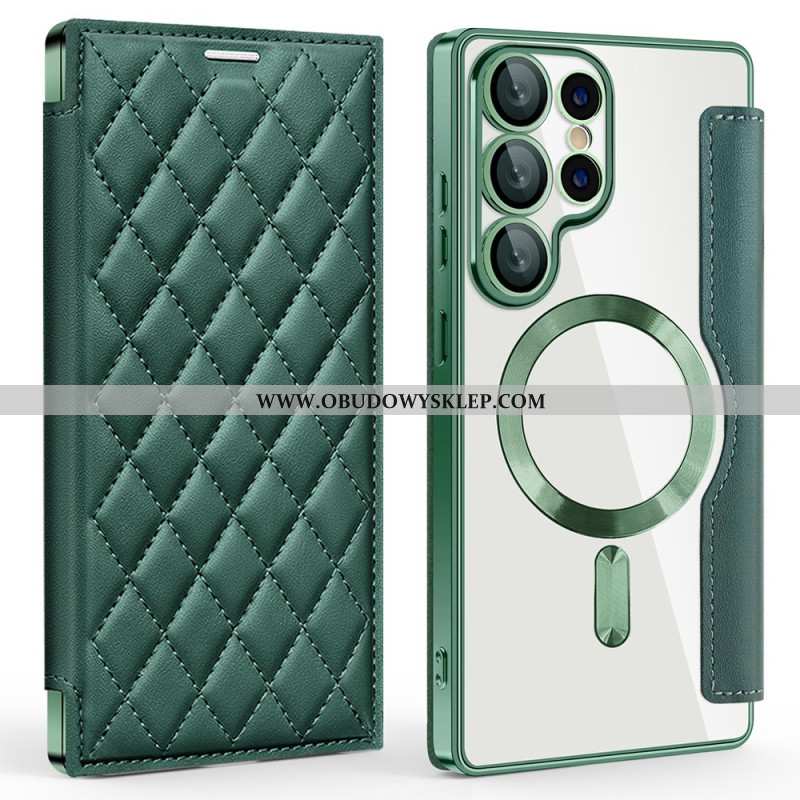 Flip Kotelot Samsung Galaxy S25 Ultra 5g Etui Na Telefon Pikowane Kompatybilne Z Magsafe