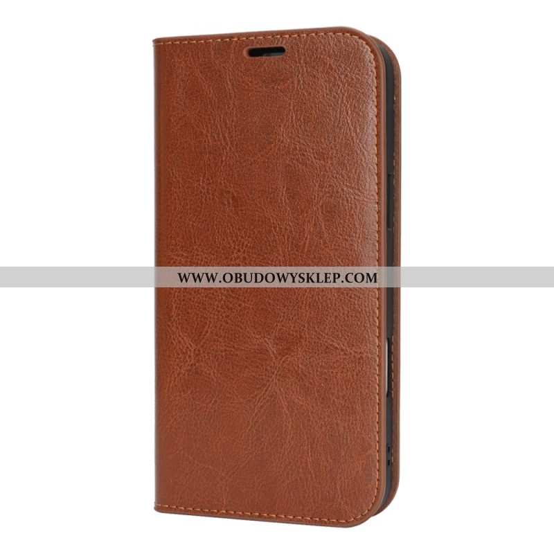 Flip Kotelot iPhone 17 Pro Max Prawdziwa Skóra Etui Ochronne