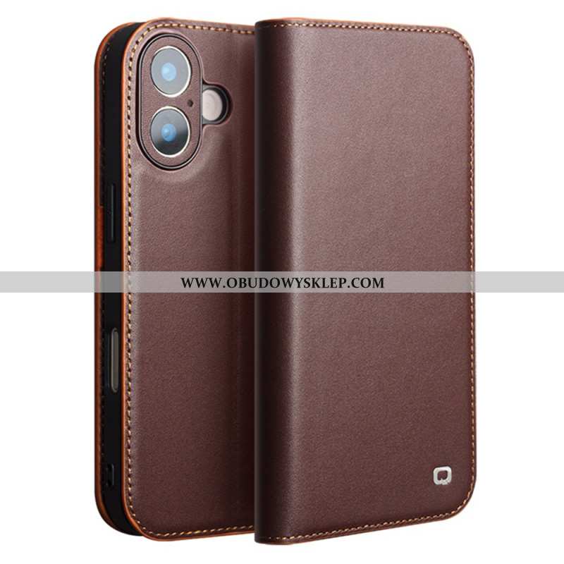 Flip Kotelot iPhone 17 Skórzany Portfel Qialino Etui Ochronne