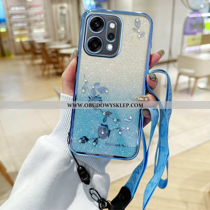 Futerały Oppo Reno 14 Pro 5g Etui Na Telefon Kwiaty Z Kryształkami