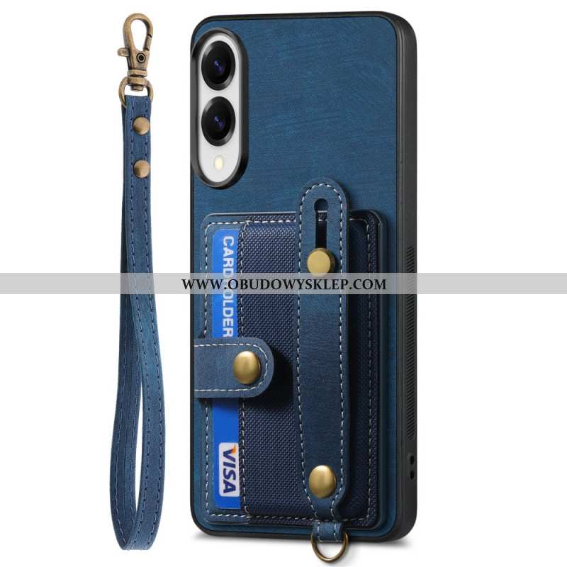 Futerały Samsung Galaxy S25 5g Edge Etui Na Telefon Etui Na Karty I Pasek Na Nadgarstek W Stylu Retr