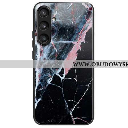 Futerały Samsung Galaxy S25 Plus 5g Etui Na Telefon CZarno-różowe Szkło Hartowane Marmurowe