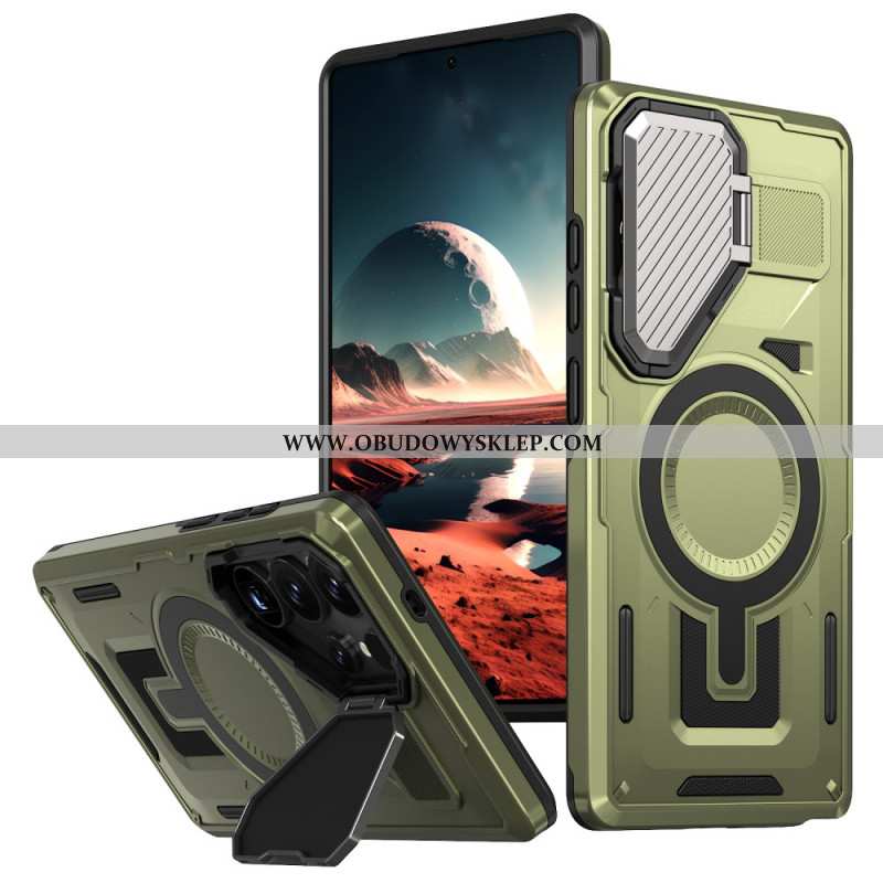 Futerały Samsung Galaxy S25 Ultra 5g Etui Na Telefon Efekt Metaliczny Z Osłoną Obiektywu I Podstawką