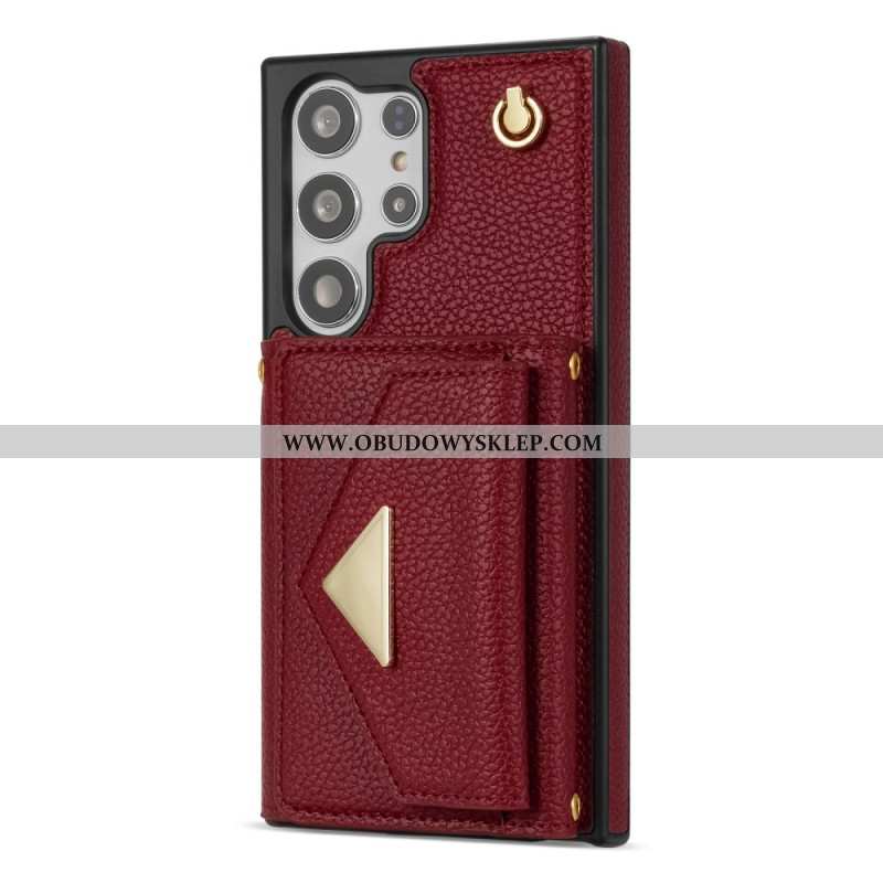 Futerały Samsung Galaxy S25 Ultra 5g Etui Na Telefon Efekt Skóry Z Uchwytem Na Karty I Paskiem