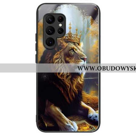 Futerały Samsung Galaxy S25 Ultra 5g Etui Na Telefon Złoty Lew Ze Szkła Hartowanego