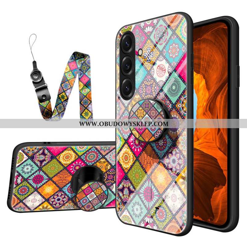 Futerały Samsung Galaxy S26 Plus Etui Na Telefon Uchwyt Na Pierścionek I Smycz Patchworkowa