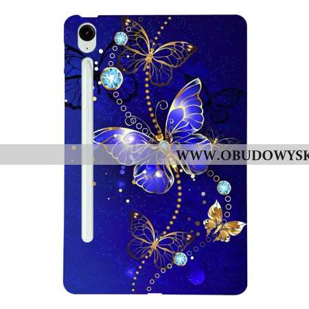Futerały Samsung Galaxy Tab S10 Fe Plus Etui Na Telefon Niebieskie I Złote Motyle