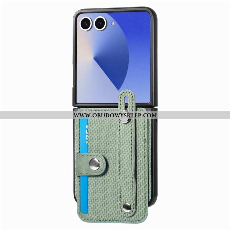 Futerały Samsung Galaxy Z Flip 7 Etui Na Telefon Karta Z Włókna Węglowego Uchwyt
