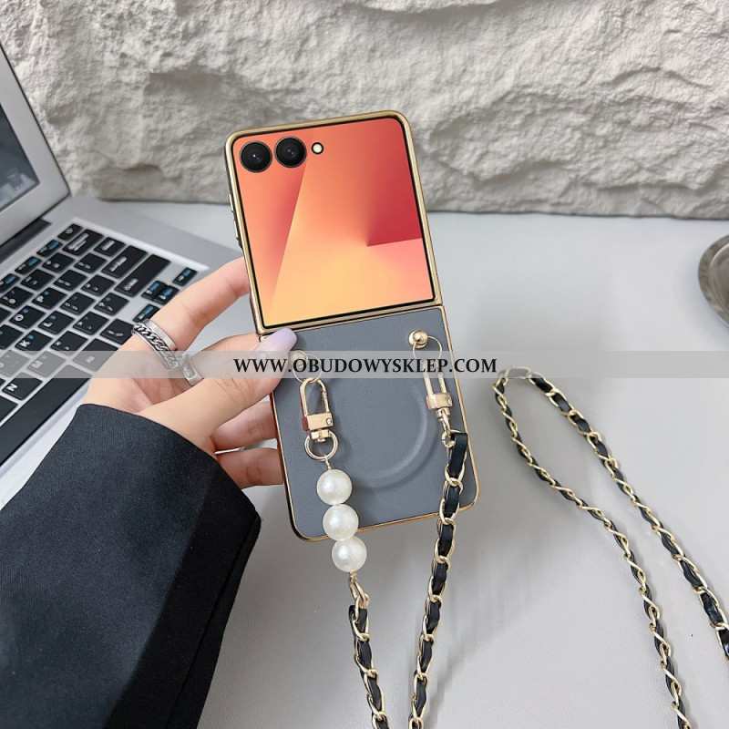 Futerały Samsung Galaxy Z Flip 7 Etui Na Telefon Magnetyczny Pasek Z Zawieszkami