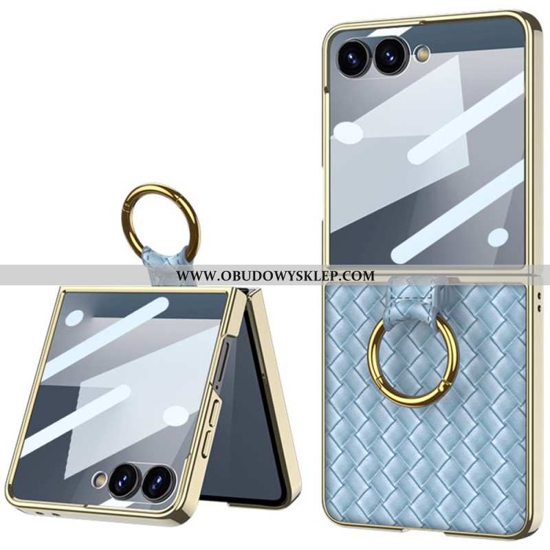 Futerały Samsung Galaxy Z Flip 7 Etui Na Telefon Tkana Faktura Z Uchwytem Na Pierścionek