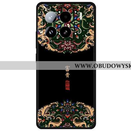 Futerały Xiaomi 15 Etui Na Telefon CZarny Motyw Orientalny