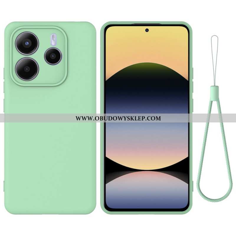 Futerały Xiaomi Redmi Note 14 5g Etui Na Telefon Płynny Silikon Z Linką