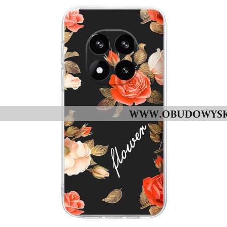 Futerały Xiaomi Redmi Note 14 Pro 5g Etui Na Telefon Kwiaty Na CZarnym Tle Tło