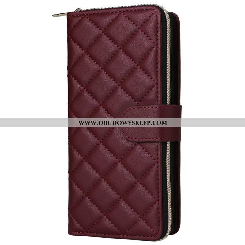 Obudowa Samsung Galaxy S25 Ultra 5g Etui Na Telefon Pikowany Portfel Z Paskiem I Paskiem Na Ramię