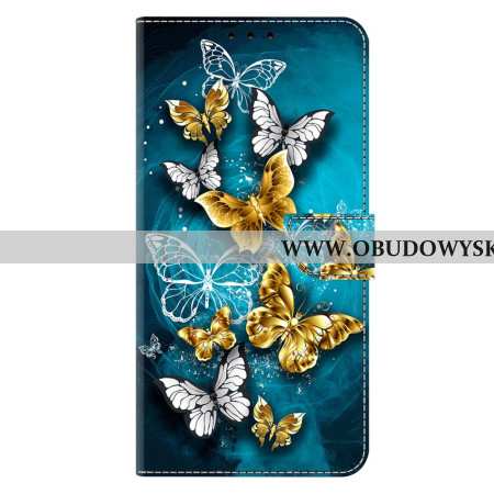 Pokrowce Samsung Galaxy S26 Plus Złoty Motyl Na Zielonym Tle