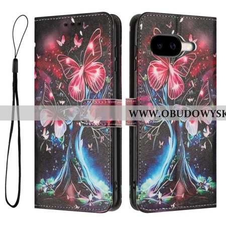 Skórzany Futerał Google Pixel 10a Etui Na Telefon Drzewo Motyli
