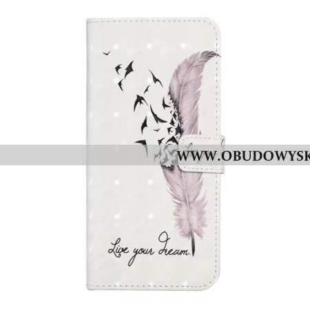 Skórzany Futerał Oneplus Nord 4 Etui Na Telefon Różowe Pióro 3d