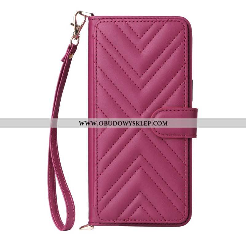 Skórzany Futerał Oppo Find X9 Pro 5g Etui Na Telefon Pikowane Paskami