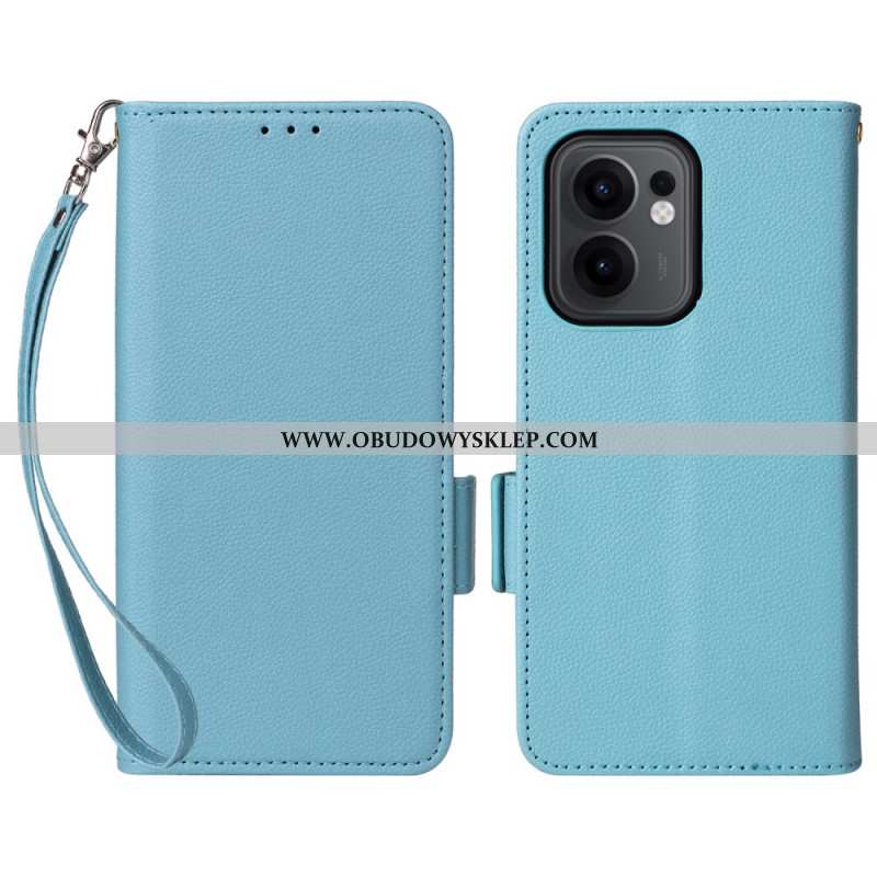 Skórzany Futerał Oppo Reno 13f 4g / 5g / 13 Fs 5g Etui Na Telefon Smycz Ze Skóry Ekologicznej Liczi