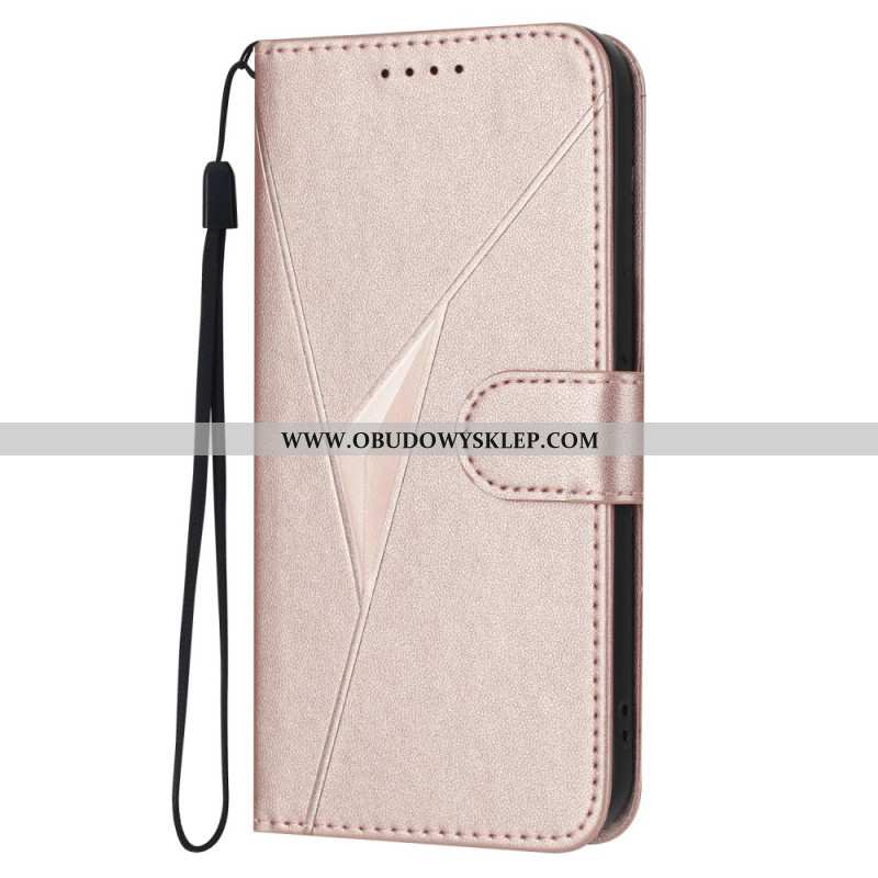Skórzany Futerał Oppo Reno 14 Pro 5g Etui Na Telefon Wzór Trójkątny
