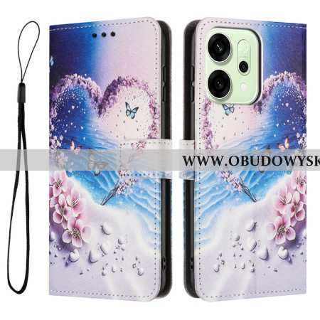 Skórzany Futerał Oppo Reno 14f 5g Etui Na Telefon Serce