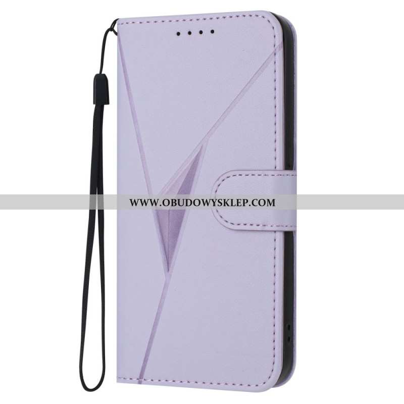 Skórzany Futerał Oppo Reno 14f 5g Etui Na Telefon Wzór Trójkąta