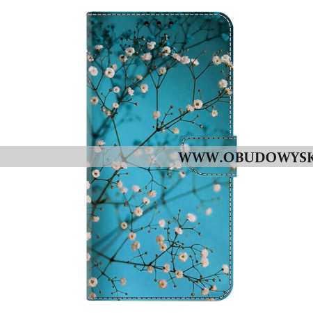 Skórzany Futerał Samsung Galaxy S25 Plus 5g Etui Na Telefon Kwitnące Gałęzie