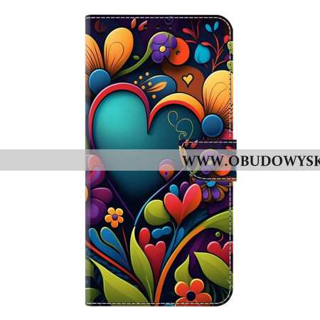 Skórzany Futerał Samsung Galaxy S25 Plus 5g Etui Na Telefon Malowane Serce