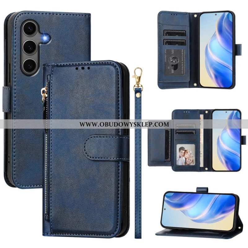 Skórzany Futerał Samsung Galaxy S25 Plus 5g Etui Na Telefon Portfel Z Paskiem
