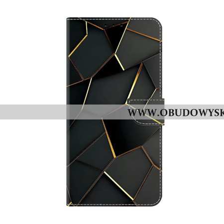 Skórzany Futerał Samsung Galaxy S26 Etui Na Telefon CZarno-złote Obramowanie