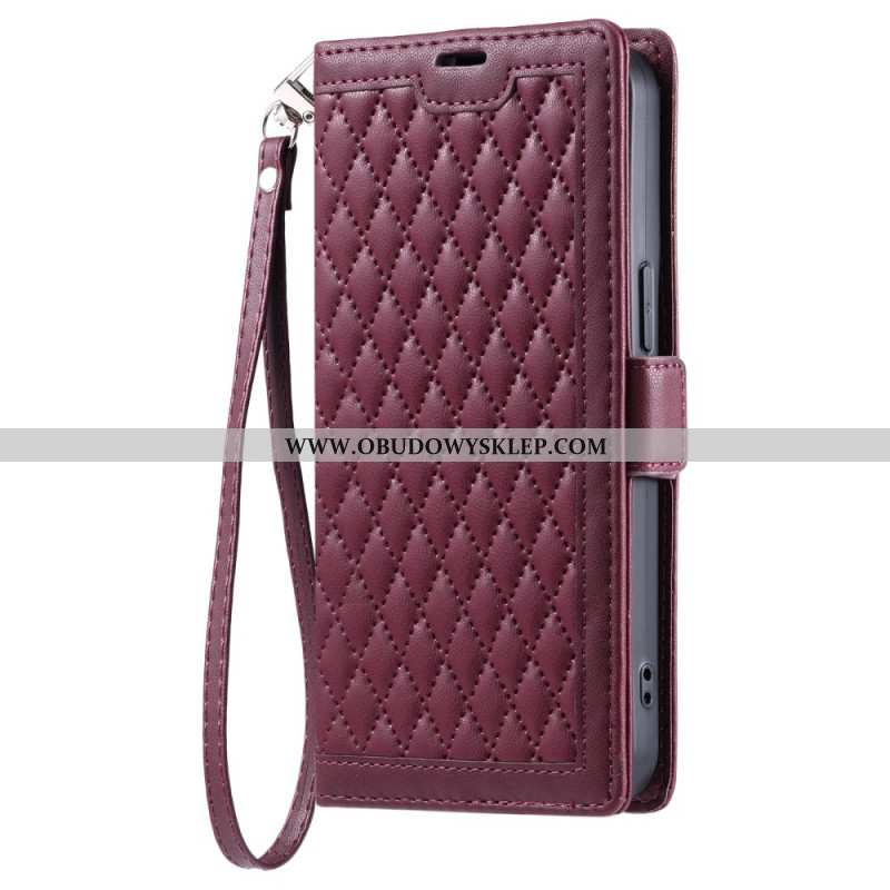 Skórzany Futerał Samsung Galaxy S26 Plus Etui Na Telefon Pikowany Design W Stylu Vintage
