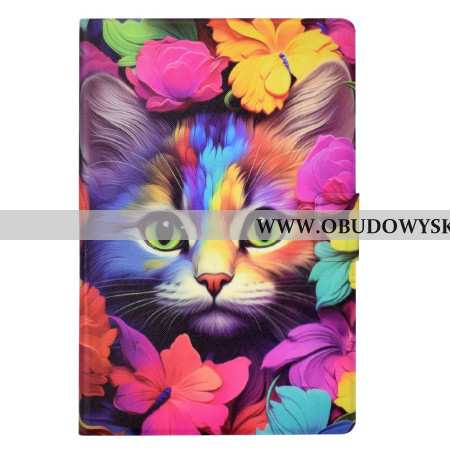 Skórzany Futerał Samsung Galaxy Tab S11 Etui Na Telefon Kolorowy Kot