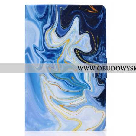 Skórzany Futerał Samsung Galaxy Tab S11 Etui Na Telefon Niebieski Marmur