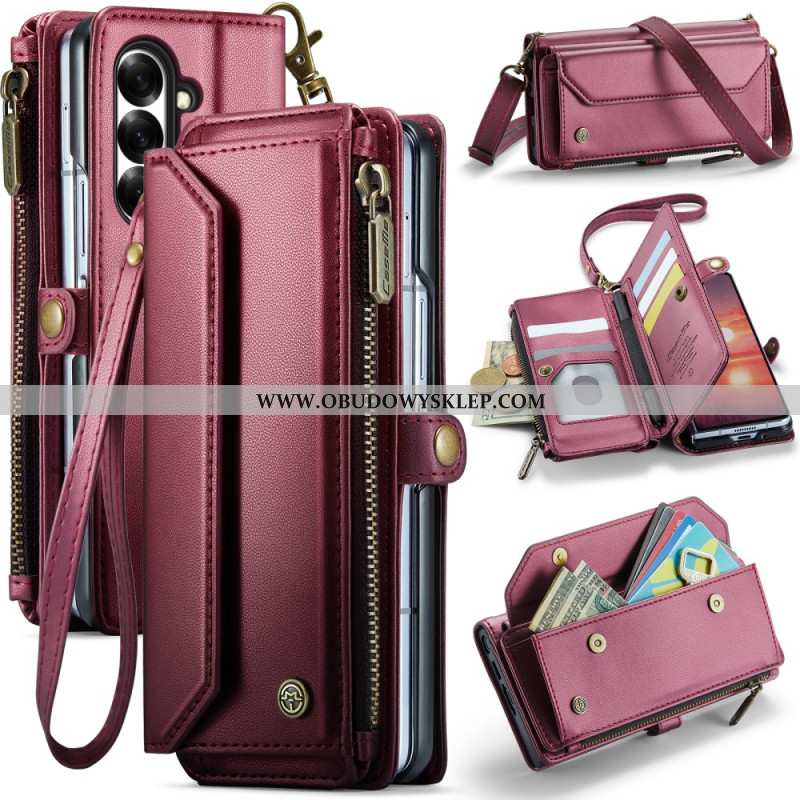 Skórzany Futerał Samsung Galaxy Z Fold 7 Etui Na Telefon Etui Portfelowe Caseme